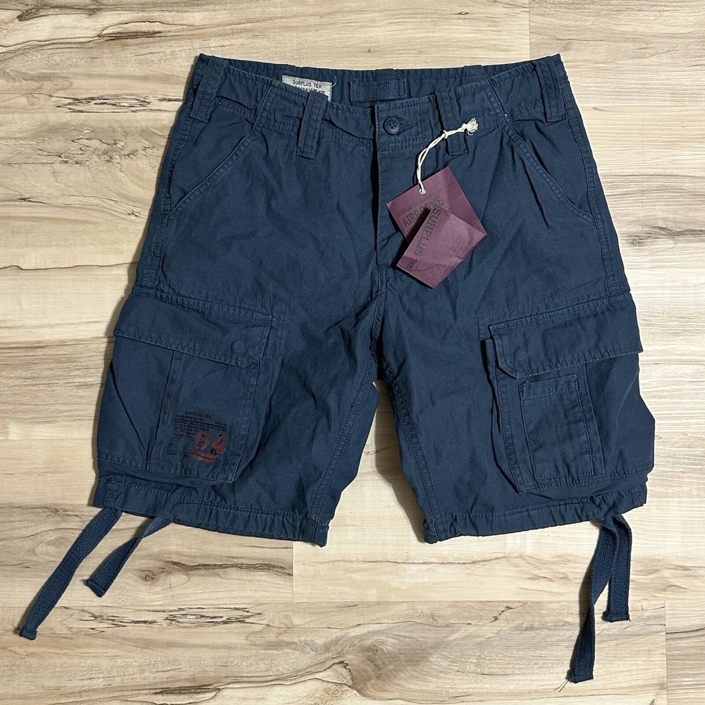 Surplus Tex Cargo Shorts Mens Small‎ Blue Airborne Vintage Cotton Fast Shipping